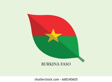 High detailed Leaves Flag vector – Burkina Faso flag