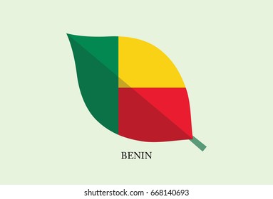 High detailed Leaves Flag vector – Benin flag
