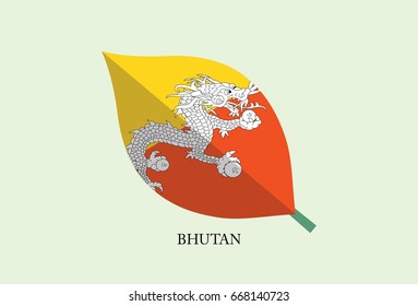 High detailed Leaves Flag vector – Bhutan flag