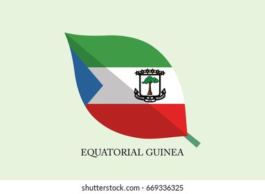 High detailed Leaves Flag vector – Equatorial Guinea flag