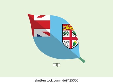 High detailed Leaves Flag vector – Fiji flag