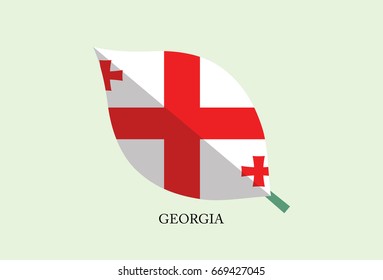 High detailed Leaves Flag vector – Georgia flag