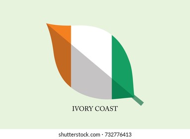 High detailed Leaves Flag vector – Ivory Coast flag