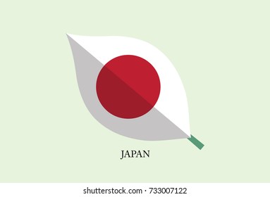 High detailed Leaves Flag vector – Japan flag