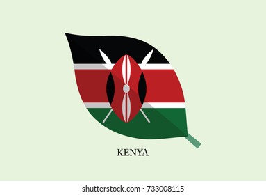 High detailed Leaves Flag vector – Kenya flag