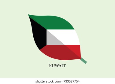 High detailed Leaves Flag vector – Kuwait flag