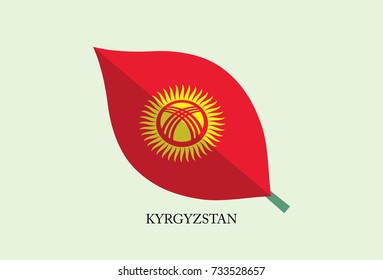 High detailed Leaves Flag vector – Kyrgyzstan flag
