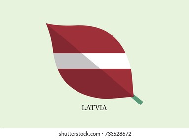 High detailed Leaves Flag vector – Latvia flag