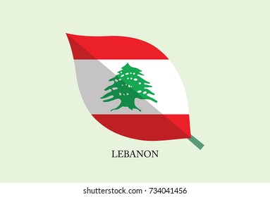 High detailed Leaves Flag vector – Lebanon flag