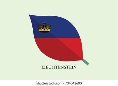 High detailed Leaves Flag vector – Liechtenstein flag