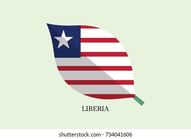 High detailed Leaves Flag vector – Liberia flag