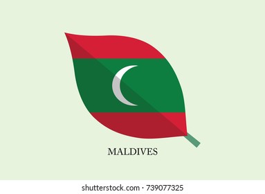 High detailed Leaves Flag vector – Maldives flag