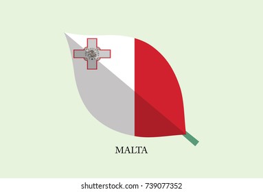 High detailed Leaves Flag vector – Malta flag