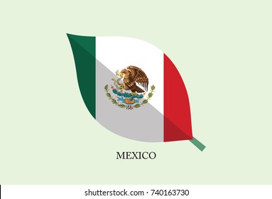 High detailed Leaves Flag vector – Mexico flag