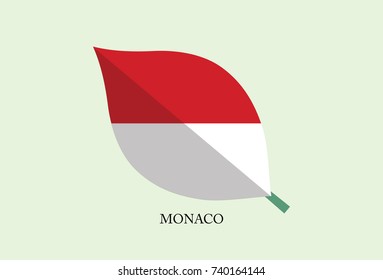 High detailed Leaves Flag vector – Monaco flag