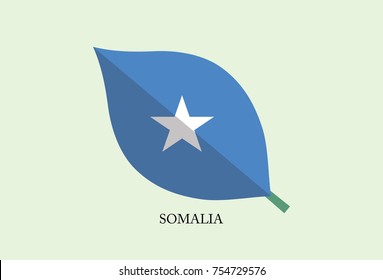High detailed Leaves Flag vector – Somalia flag