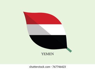 High detailed Leaves Flag vector – Yemen flag