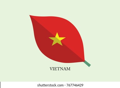 High detailed Leaves Flag vector – Vietnam flag