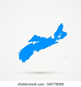 High Detailed Light Blue Vector Map Nova Scotia