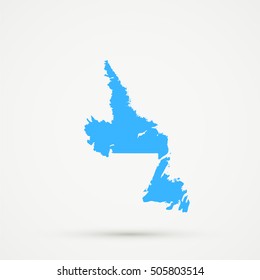 High Detailed Light Blue Vector Map Newfoundland And Labrador