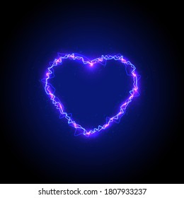 High detailed lightning heart, vector illustration