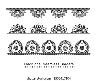 
High detailed mandala floral border design ornaments, traditional concept.