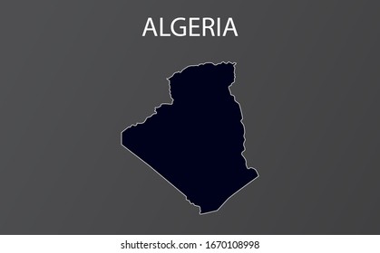 High detailed map of Algeria. Vector illustration.