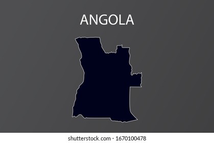 High detailed map of Angola. Vector illustration.