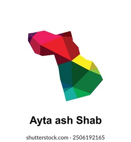 High detailed map of Ayta ash Shab City, colorful style illustration vector Design Template, suitable for your company