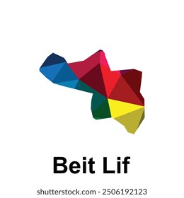 High detailed map of Beit Lif City, colorful style illustration vector Design Template, suitable for your company