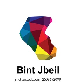 Alto mapa detallado de la ciudad de Bint Jbeil, Plantilla colorida del diseño del Vector de la ilustración del estilo, conveniente para su compañía