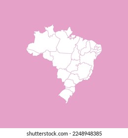 High Detailed Map of Brazil