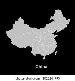High detailed  map China vector.