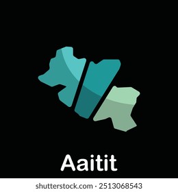 High detailed map City of Aaitit, World map Lebanon country vector illustration template