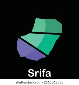 High detailed map City of Srifa, World map Lebanon country vector illustration template