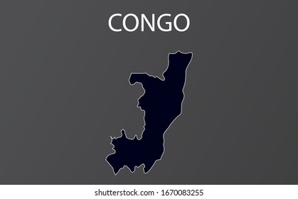 High detailed map of Congo. Vector illustration.