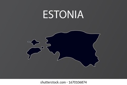 Mapa detallado de Estonia. Ilustración vectorial.