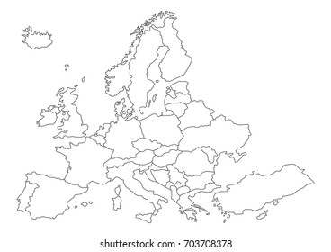 High detailed Map Euorpe.Vector illustration