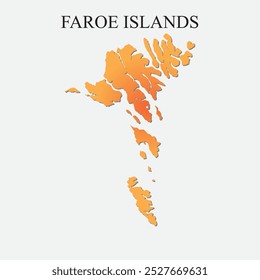 High detailed map of Faroe Islands.