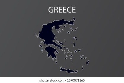 High detailed map of Greece. Vector illustration.