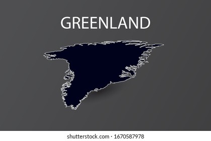 High detailed map of Greenland. Vector illustration.