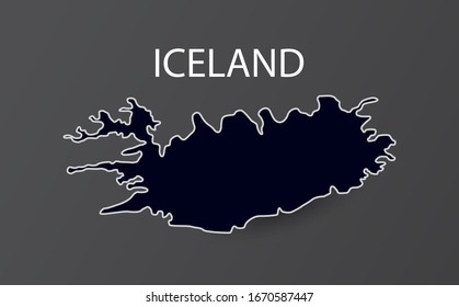 Mapa detallado de Islandia. Ilustración vectorial.