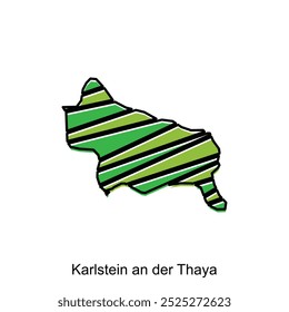 High detailed Map of Karlstein an der Thaya City - Austria Country map vector, World map vector illustration template