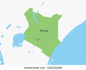 High Detailed Map of Kenya and Capital is a fully layered. Vector illustration eps 10.