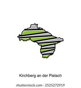 High detailed Map of Kirchberg an der Pielach City - Austria Country map vector, World map vector illustration template