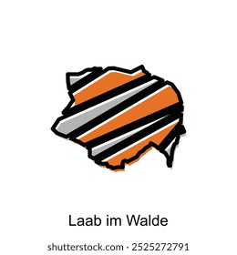 High detailed Map of Laab im Walde City - Austria Country map vector, World map vector illustration template