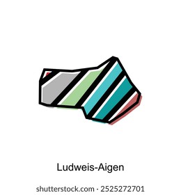 High detailed Map of Ludweis Aigen City - Austria Country map vector, World map vector illustration template