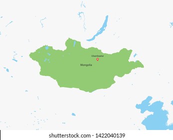High Detailed Map of Mongolia and Capital is a fully layered. Vector illustration eps 10.