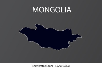 High detailed map of Mongolia. Vector illustration.