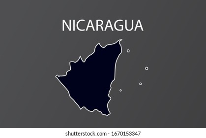 Mapa detallado de Nicaragua. Ilustración vectorial.
